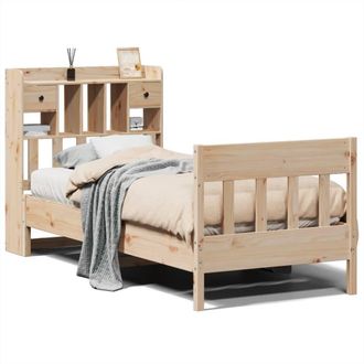 Berkfield Home Bed Frame without Mattress 75x190 cm Small Single Solid Wood Pine in Light Tan