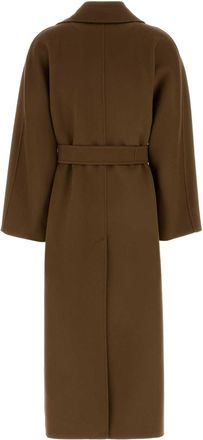 Max Mara Womens Camel Wool Penelope Coat Dark Exterior: Virgin Cappotti