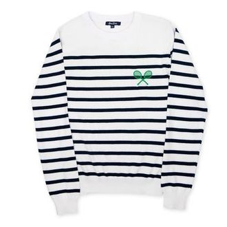 Ame & Lulu Club Sport Sweater in Navy Rally Stripes at Nordstrom, Size X-Small