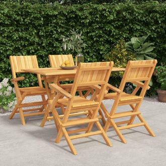 vidaXL Vidaxl - Juego De Comedor Para Jard&iacute;n 5 Piezas Madera Maciza De Teca