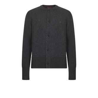 Gucci Cashmere Knitwear, male, Gray, Size: M Cashmere knit cardigan