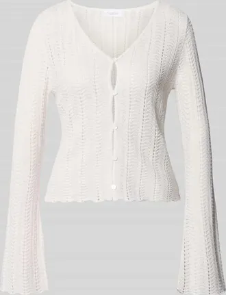 Rich & Royal Cardigan mit V-Ausschnitt und Knopfleiste in Offwhite, Gr&ouml;&szlig;e XL