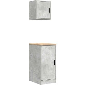 vidaXL Armarios 2 Uds Para Garaje Madera De Ingenier&iacute;a Ris Hormig&oacute;n Vidaxl