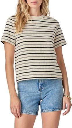 English Factory Stripe Cotton T-Shirt in White/Black at Nordstrom, Size Small