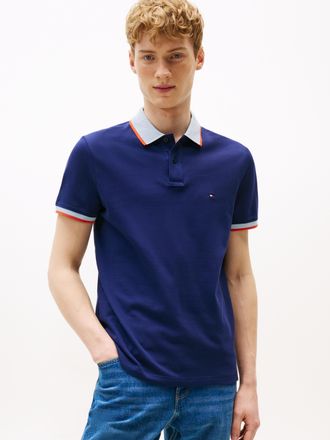 Tommy Hilfiger Poloshirt TOMMY HILFIGER CONTRAST COLLAR CUFF REG POLO, Herren, Gr. XL, blau (preppy navy), Piqu&eacute;, Obermaterial: 96% Baumwolle, 4% Elasthan, regular f