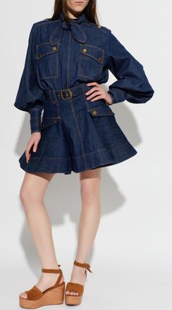 Zimmermann Denim Top, Womens, Navy Blue