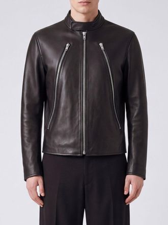 Maison Margiela Giacca biker in pelle di agnello con logo Four Stitches