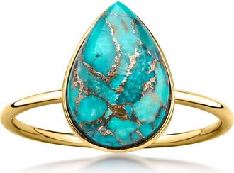 Ross-Simons Turquoise Ring in 10kt Yellow Gold