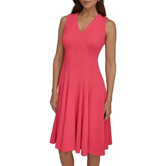 DKNY Sleeveless Fit & Flare Dress in Azalea at Nordstrom, Size 14