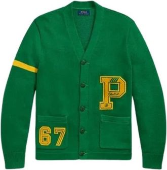 Polo Ralph Lauren Katoenen Cardigan Trui - Heren - Vesten - Groen - S - Katoen - Truien & Vesten