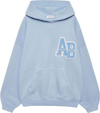 Anine Bing Harvey Letterman Sweatshirt - Dames - Hoodies - Blauw - XS - Katoen - Hoodies & sweatvesten