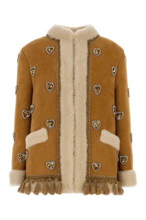 Valentino Garavani Camel Shearling Jacket