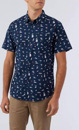 O'Neill Quiver Short Sleeve Woven Shirt In Navy