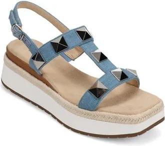 Vaneli Edrys Slingback Platform Sandal in Denim at Nordstrom, Size 6.5