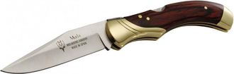 OEM Navaja Muela Serie Gl Gl-10r, Hoja De 9,5 Cm, Cachas De Madera Prensada Coral Y Lat&oacute;n, Con Bloqueo, 190 Gr De Peso + Tarjeta Multiusos De Regalo