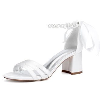 Generic Femme Lacets Chaussures De Robe De Mariage Bout Ouvert Satin ...
