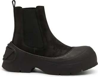 Diesel D-Donald-Chelsea boots in waxed suede and rubber - Boots - Man - Black