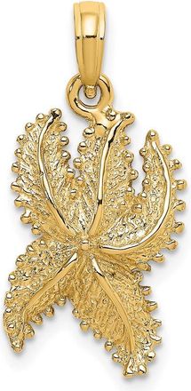 Diamond2Deal 14k Yellow Gold Textured Starfish Charm Pendant