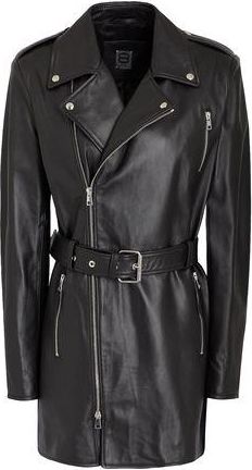 8 by YOOX LEATHER LONG BIKER JACKET