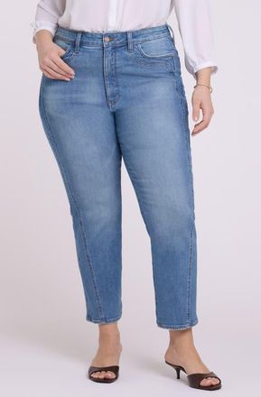 NYDJ Marilyn Seamed High Waist Ankle Straight Leg Jeans in Port Sea at Nordstrom, Size 16W