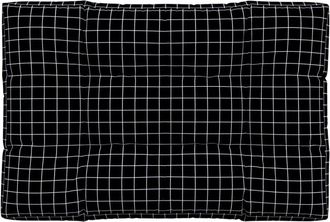 vidaXL Coj&iacute;n Para Pal&eacute;s Tela A Cuadros Negro 120x80x12 Cm Vidaxl