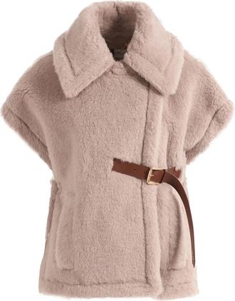 Max Mara Newabavo Cape - Dames - Bodywarmers - Beige - S - Wol - Jassen