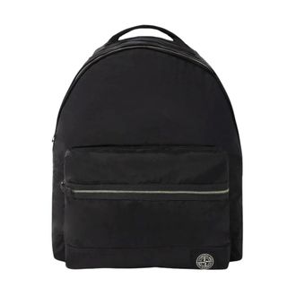 Stone Island Backpacks, male, Black, ONE SIZE, Coated Nylon Metal Backpack in Econyl