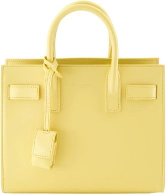 Saint Laurent Sac de Jour Nano - Dames - Handtassen - Geel - ONE Size - Leer - Tassen