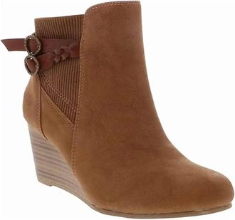 Blowfish Womens Belrue Wedge Ankle Boots In Brown Raven Tech Knit Scotch