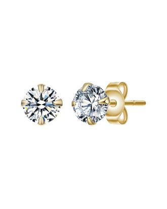 Rachel Glauber 14K Plated Cz Stud Earrings