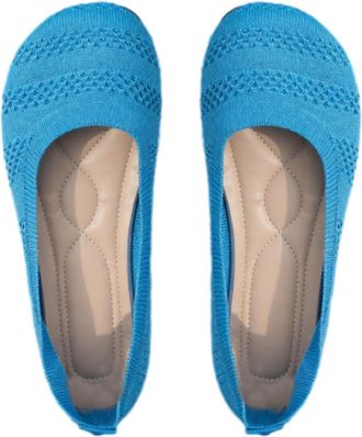 Generic Comfortable Knit Loafers-All-Season Comfort Shoes, Womens Lightweight Breathable Casual Boat Ballet Flats (Blue, Adult, Women, 7.5, Numeric, UK Footwe