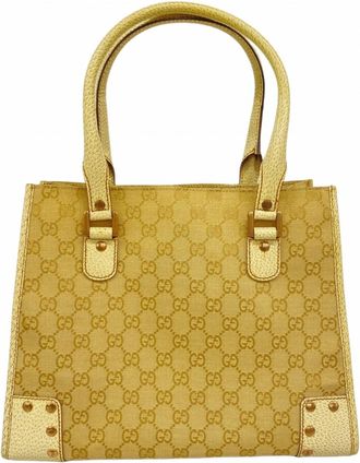Gucci Beige Ivory Canvas Tote Bag (Pre-Owned)