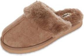 Floopi Faux Suede Faux Fur Lined Slipper in Taupe at Nordstrom Rack, Size 11
