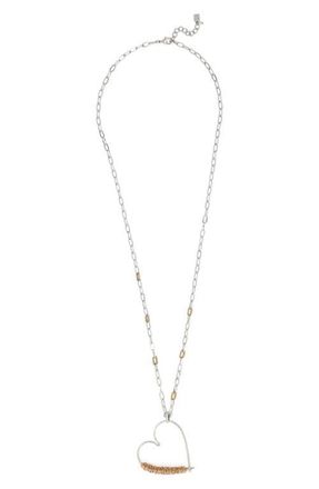 Robert Lee Morris Wire Wrap Heart Pendant Necklace in Two Tone at Nordstrom