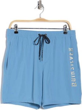 Quiksilver Tour Logo Volley Swim Trunks in Blue Shadow at Nordstrom Rack, Size X-Large