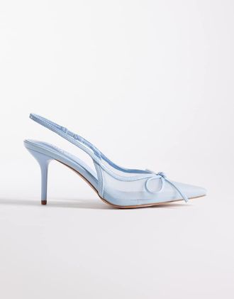 Simmi London Simmi London - Susanna - Scarpe con tacco e cinturino posteriore in rete blu