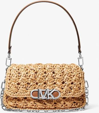 Michael Kors Michael Michael Kors Parker Medium Woven Raffia Shoulder Bag