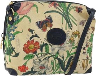 Gucci Pre-owned Cross Body Bags, female, Beige, Size: ONE SIZE Pre-owned Canvas Cross Body Bag