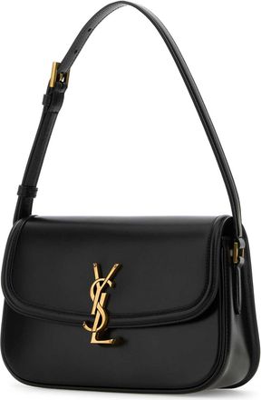Saint Laurent Womens Solferino Shoulder Bag Black Lamb