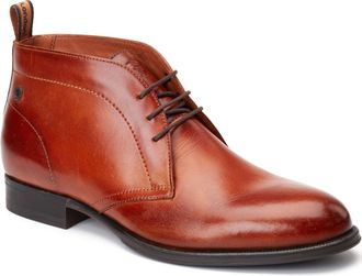 Base London Wallis Leather Mens Burnt Tan Ankle Boots - Size UK 10