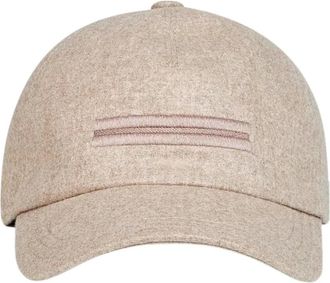 Ermenegildo Zegna Kasjmieren honkbalpet - unisex - Accessoires - Beige - Maat: L Kasjmier