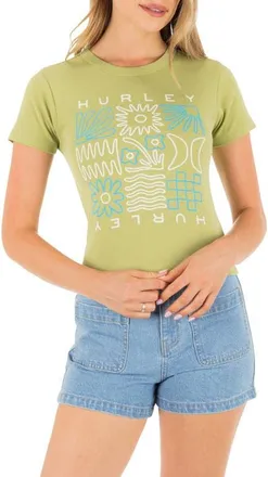 Hurley Array Cotton Graphic Baby Tee in Fern at Nordstrom, Size X-Large