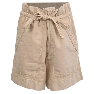 Isabel Marant Etoile Ipolyte Denim Shorts in Beige Cotton