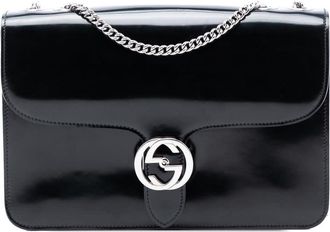 Gucci Pre-owned Gucci Medium Polished Calfskin Dollar Interlocking G Crossbody Unisex 387606 520981