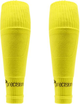 Precision Training Pro Junior Footless Sleeve Sport Socks, Stretch Fit, Compression Support for Football, Rugby and Hockey, Yellow, Sizes 12 Child UK - 6 UK