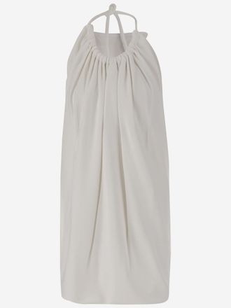 Sportmax White Long Viscose Mini Dress