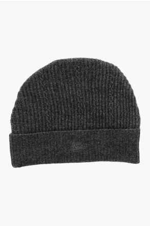 Etro Ribbed Wool Blend Beanie with Embroidered Logo size Unica