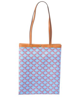 Celine Celine Triomphe Medium Canvas & Leather Tote
