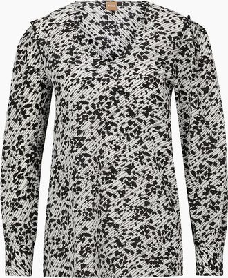 HUGO BOSS Womens V-Neck Long Sleeve Blouse - Miscellaneous - Size: 18 xxxl
