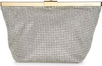 Jimmy Choo London Ganache Crystal Mesh Clutch in Silver/light Gold at Nordstrom